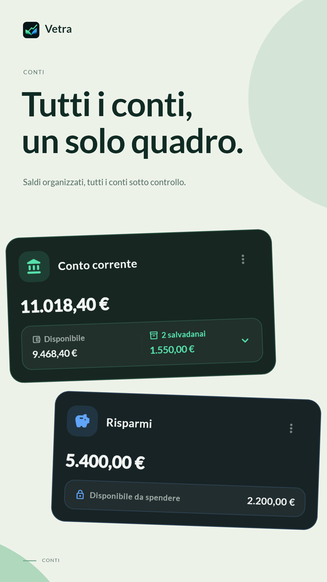 Tutti i tuoi conti in un unico posto